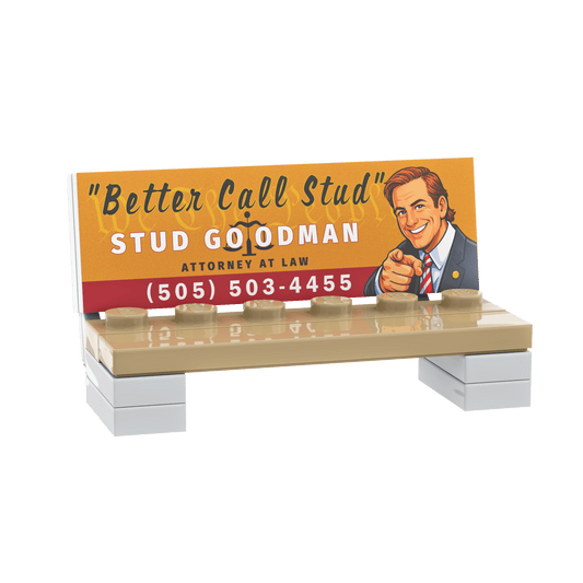 Bench with Advertising - Custom Brick Built Set - Made Using LEGO® Parts
