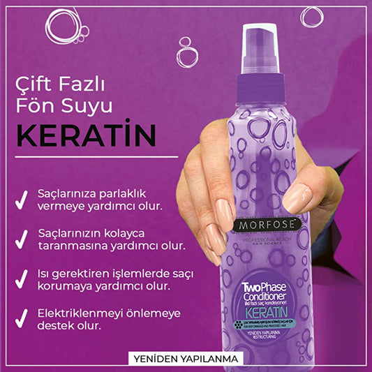 Morfose Keratin Dual-Phase Leave-In Conditioner for Dry Damaged Hair - 7.44 fl oz