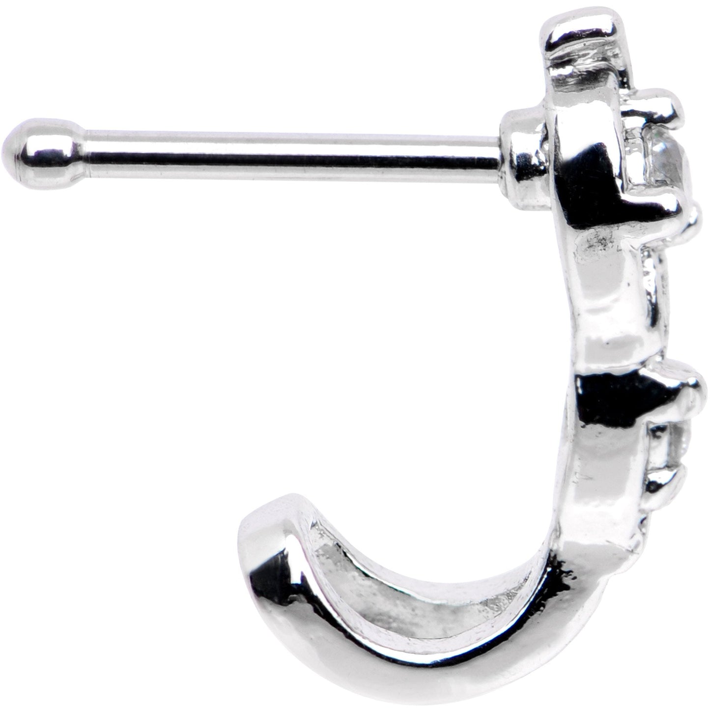 Clear CZ Gem Double Fashion Faux Hoop Nose Bone