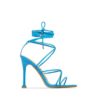 Black Square Toe High-Heeled Sandals