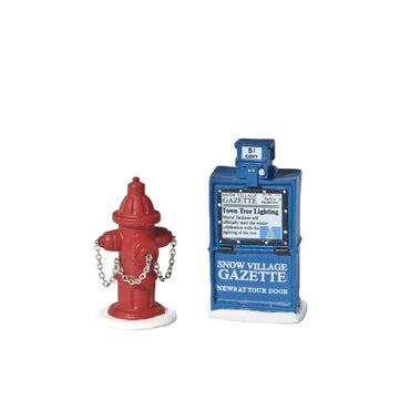 Fire Hydrant and Newspaper Box