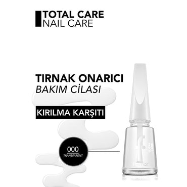 Flormar Total Repair Nourishing Nail Care Product & Polish Base - Transparent