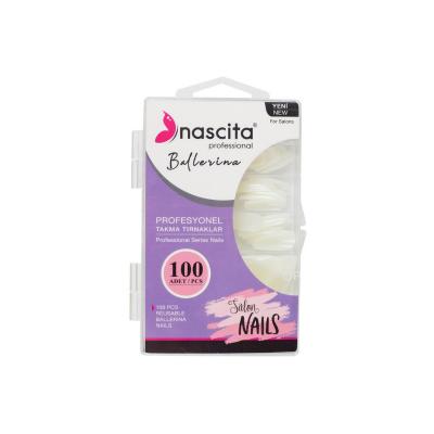 Nascita 100-Piece Reusable Ballerina Fake Nails - DIY Nail Kit for Salon-Quality Looks