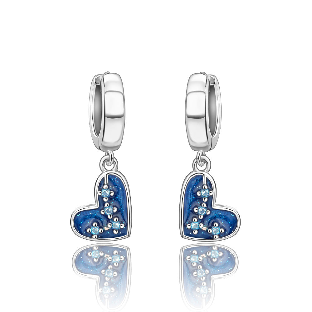 White Copper Electroplated With Thick Silver Personalized Earrings