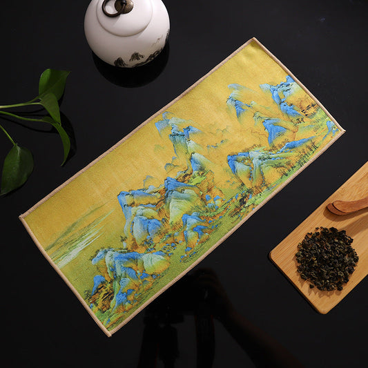 Deerskin Chinese Velvet Painted Zen Absorbent Tea Towel Cloth