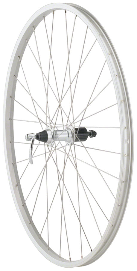 Quality Wheels Value Single Wall Series Rear Wheel - 700 QR x 135mm Rim Brake HG 10 Silver Clincher 36H