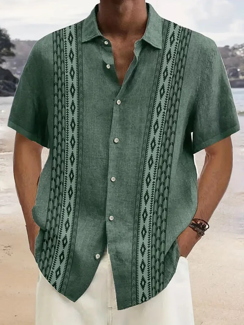 Mens Short-Sleeve 3D-Printed Shirt