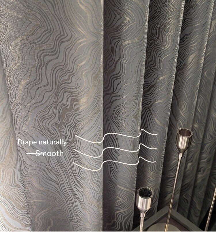 High Precision Gold Thread Wave Pattern Jacquard Fabric