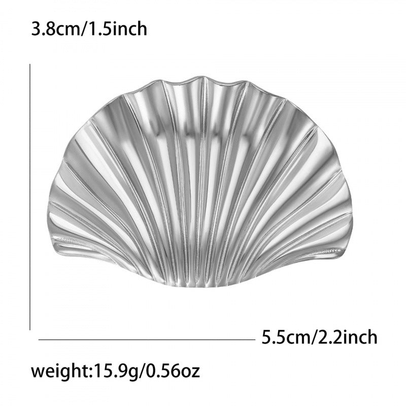 Exquisite And Fashionable Stainless-steel Shell-shaped Brooch