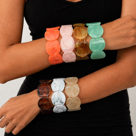 Irregular-shaped Resin Bracelet For Women