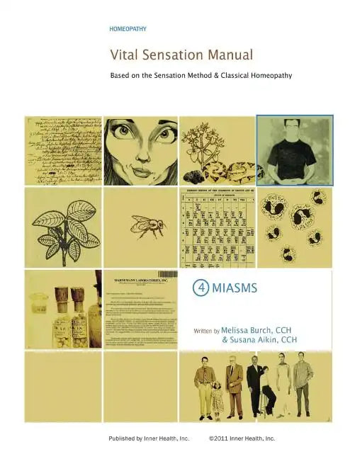 Vital Sensation Manual Unit 4 Miasms: Based on the Sensation Method & Classical Homeopathy - Paperback