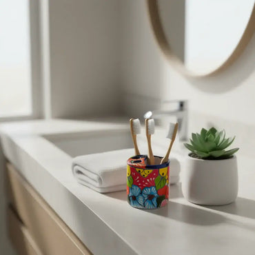 Colorful Talavera Toothbrush Holder | Mexican Ceramic Art