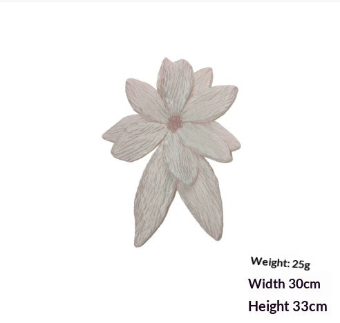 French-style Chic Three-dimensional Black-and-white Organza Large Flower
