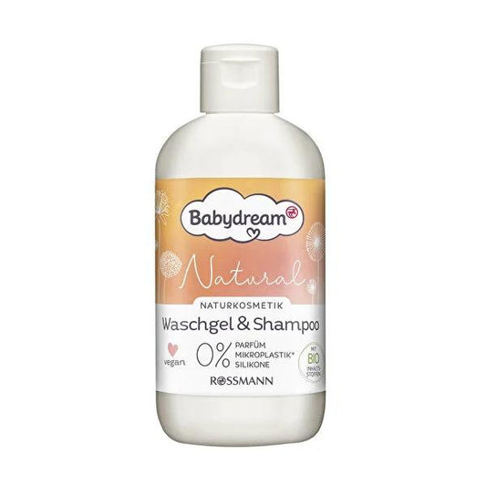 Babydream Natural Baby Shampoo & Body Wash - Hypoallergenic, Vegan, Silicone-Free, 8.45 fl oz