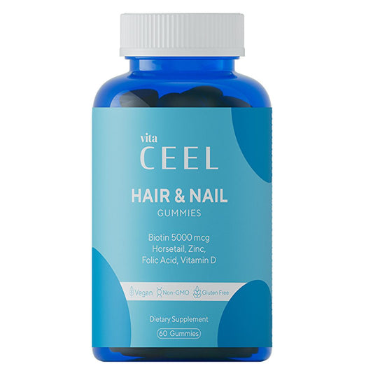 Vita Ceel Vegan Gummy Vitamins for Hair and Nail Care - Biotin 5000 mcg, Cruelty-Free, Supports Hair Growth and Strength