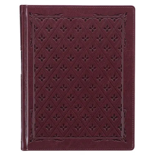KJV Holy Bible, Large Print Note-Taking Bible, Faux Leather Hardcover - King James Version, Burgundy - Leather