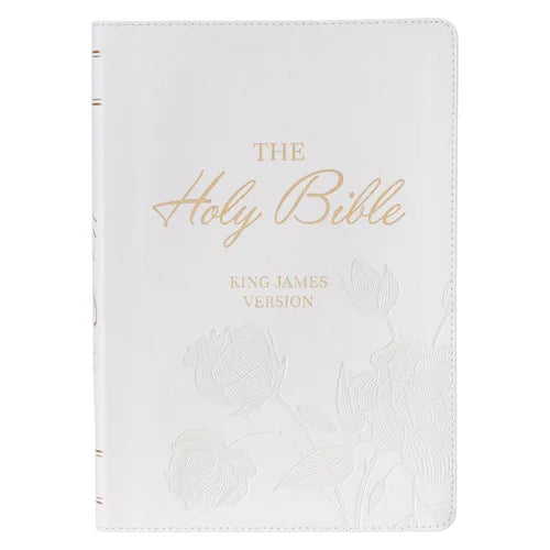 KJV Bible Super Giant Print Faux Leather White - Leather