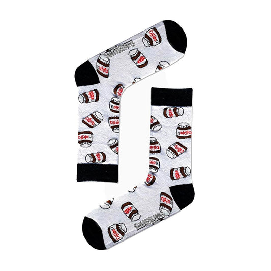 Carnaval Nutella White Cotton Socks for Comfort - Novelty Socks for Men and Women