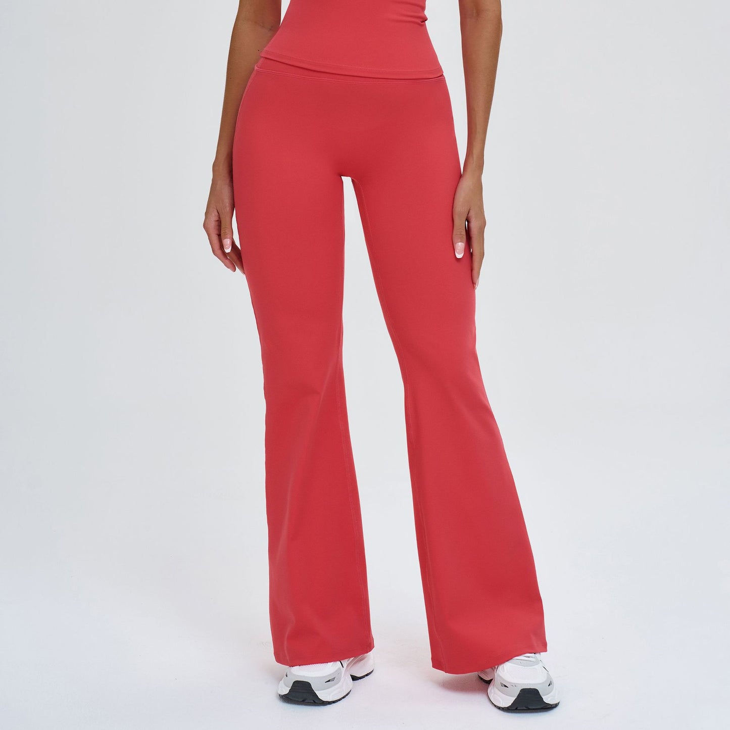 High-waisted Flared Pants With A Slightly Tapered Leg For A Slimming, Sporty Look For Women