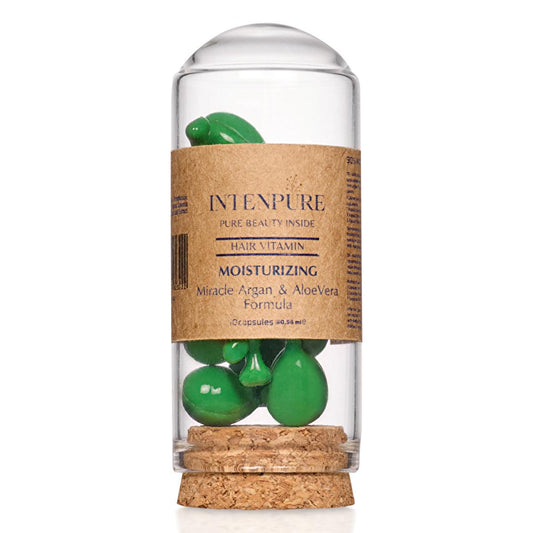 Intenpure Hair Vitamin Capsules with Aloe Vera & Argan Oil for Damaged Hair Repair - Nourishing Hair Treatment