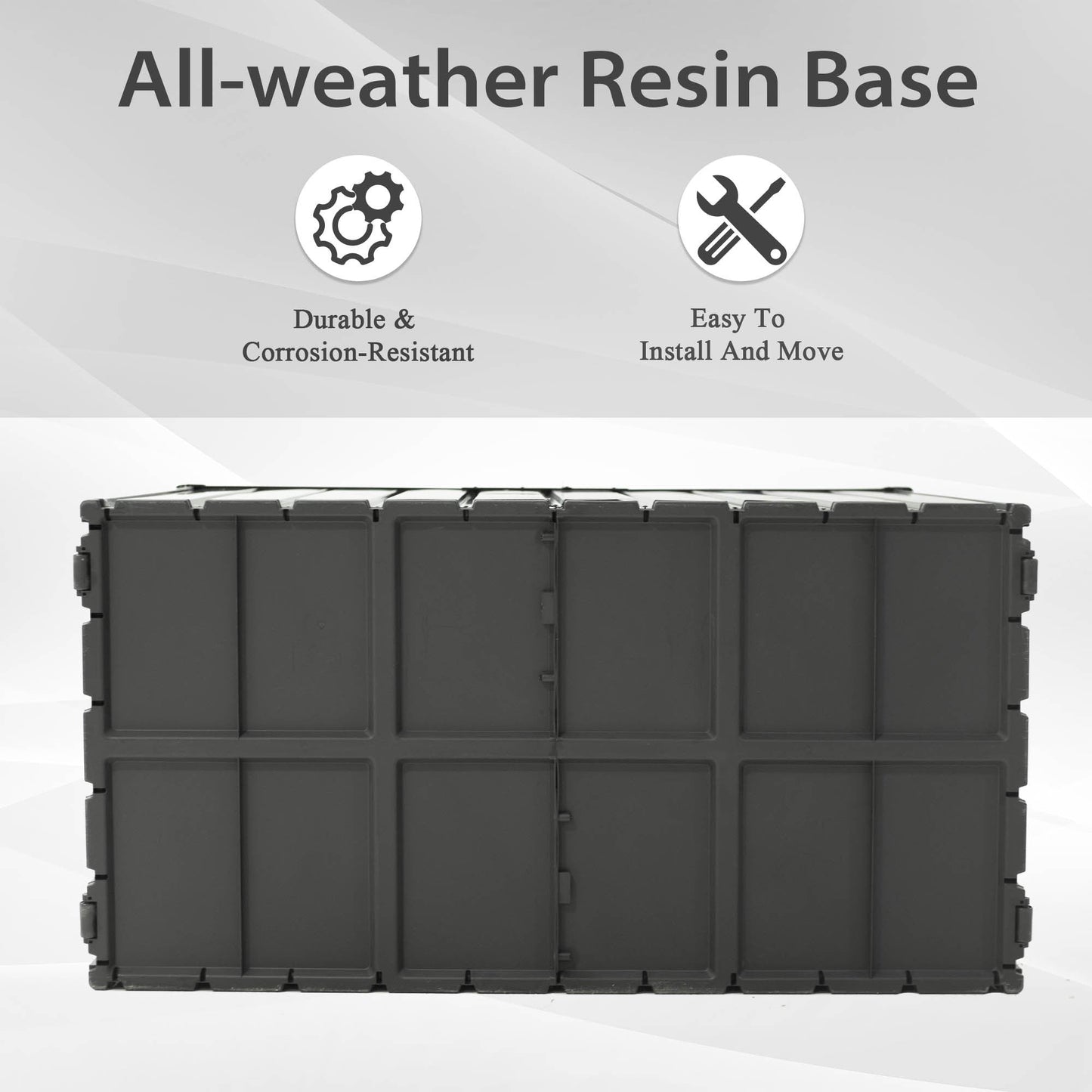 Outdoor Storage Box Steel Dark Gray Lockable 150 Gallon 660 LB Capacity