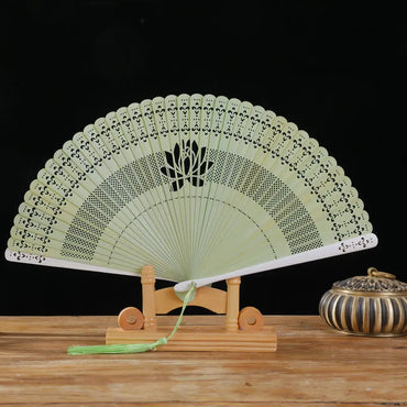 New Chinese Super Fairy Lotus Small Fan Hanfu Qipao Women's Hollow Fan Wedding Photography Props Folding Fan