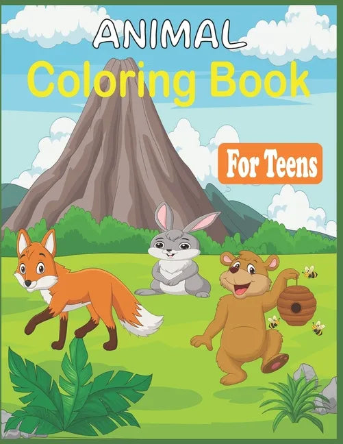 Animal Coloring Book For Teens: 45 Stress Relieving cute animal designs to color - Paperback