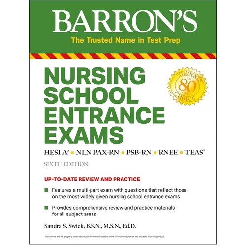 Nursing School Entrance Exams: Hesi A2 / Nln Pax-RN / Psb-RN / Rnee / Teas - Paperback