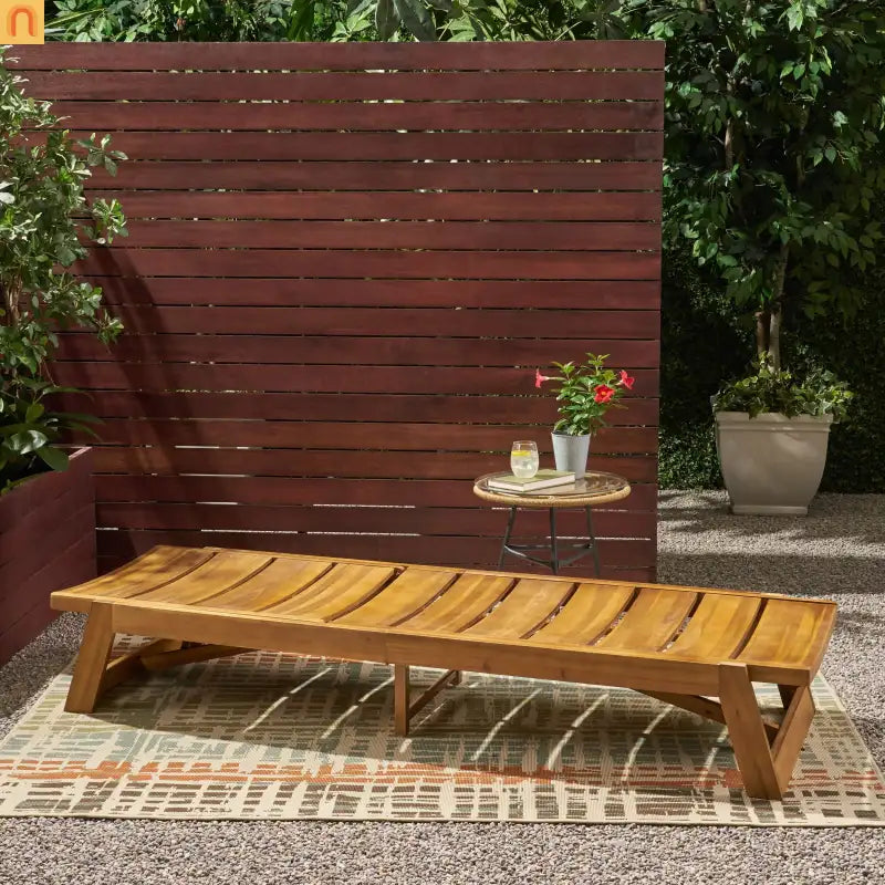 Acacia Teak Chaise Lounge 4-Position 78.75" Outdoor