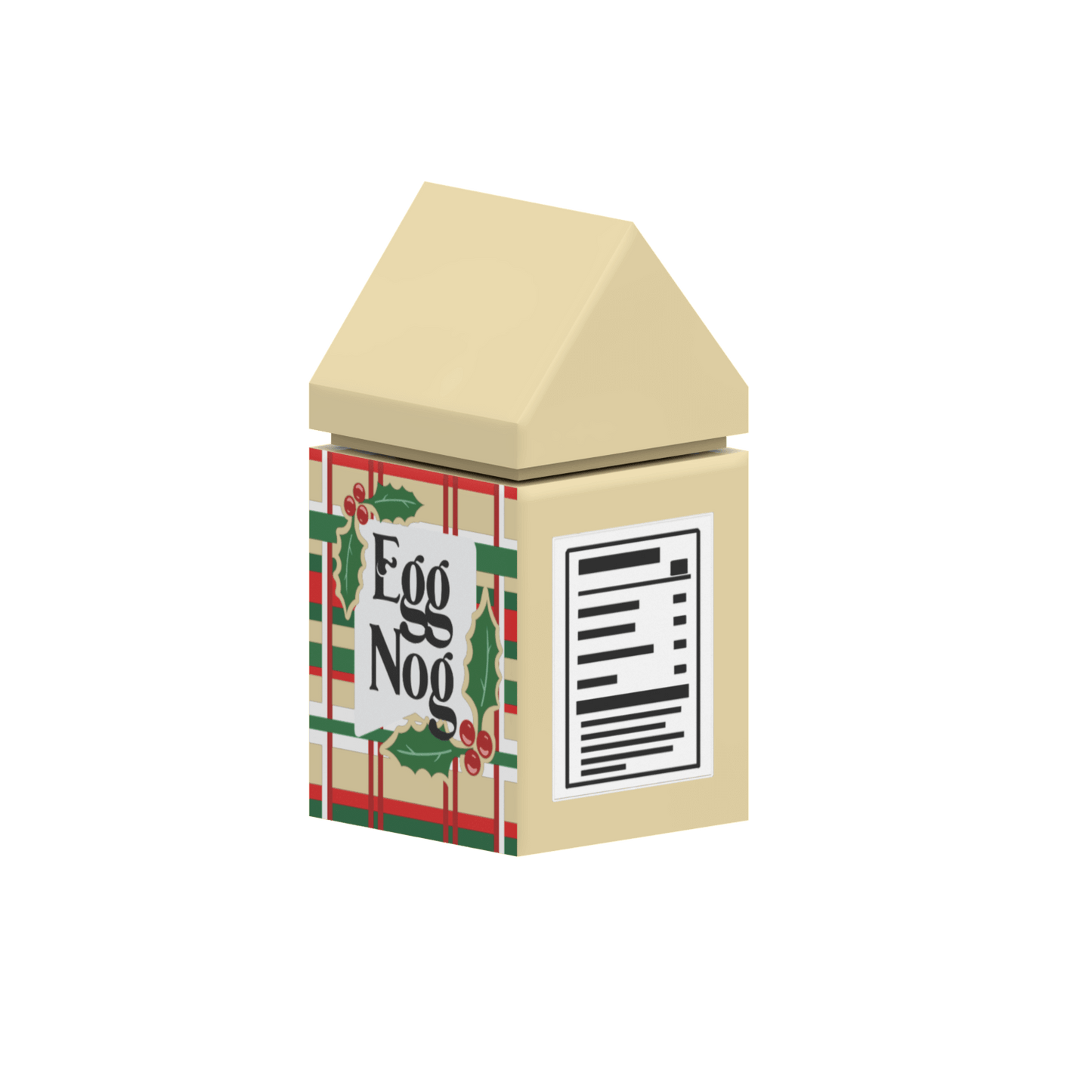 Egg Nog Carton - Custom Printed 1x1 Brick - Created Using LEGO® Parts