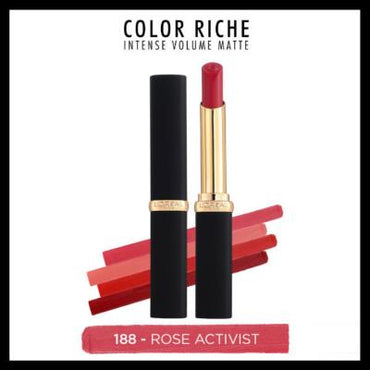 Loreal Paris Color Riche Intense Volume Matte Lipstick - Rose Activist (188) - Moisturizing & Volumizing Matte Finish