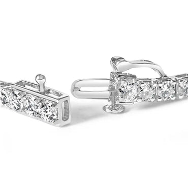 Classic Natural Diamond Tennis Bracelet in Rhodium-Plated 10K White Gold – 6 Cttw