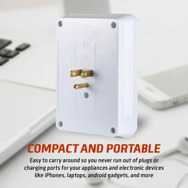 ClearMax 6 Outlet Adapter with 2 USB Ports