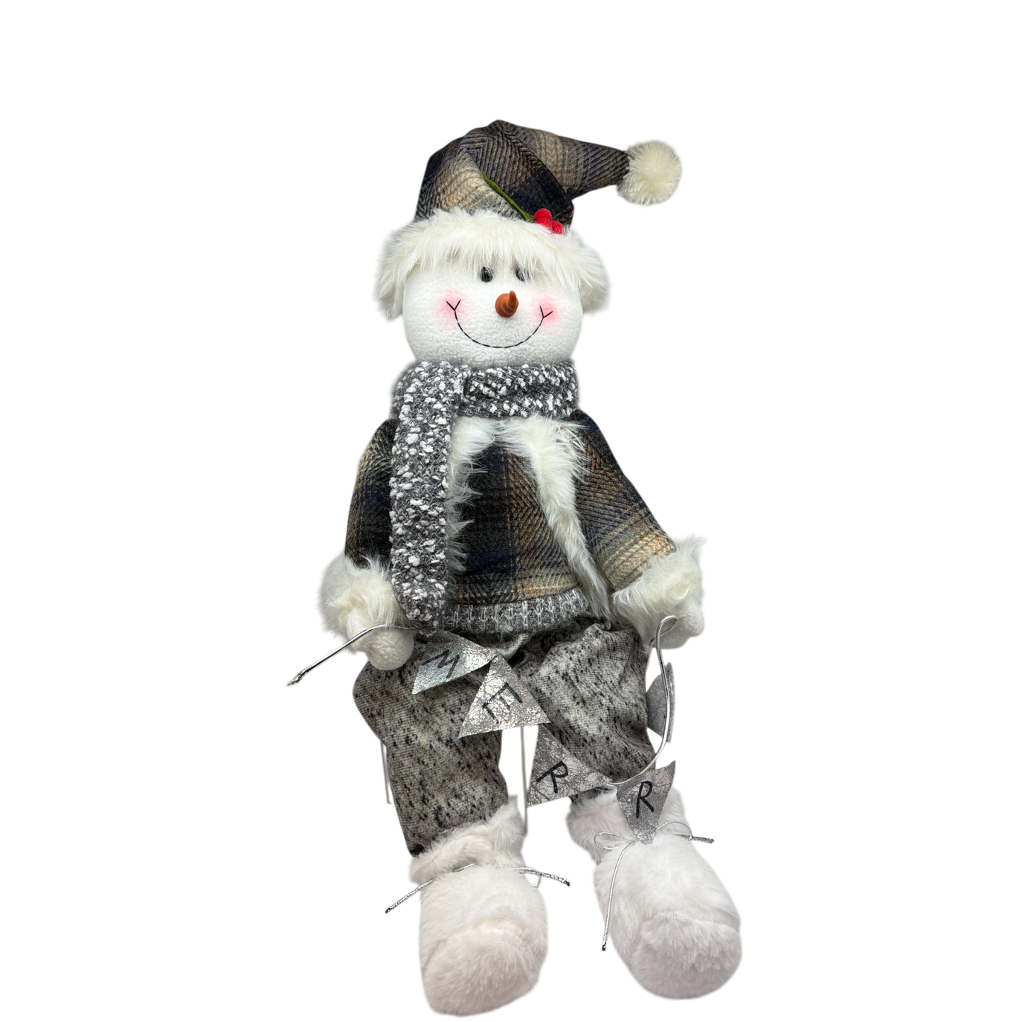 Animated Snowman With Banner Shelf Sitter