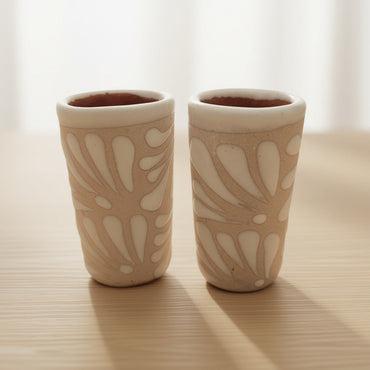 Cream Talavera Shot Glass | Handmade Mexican Ceramic