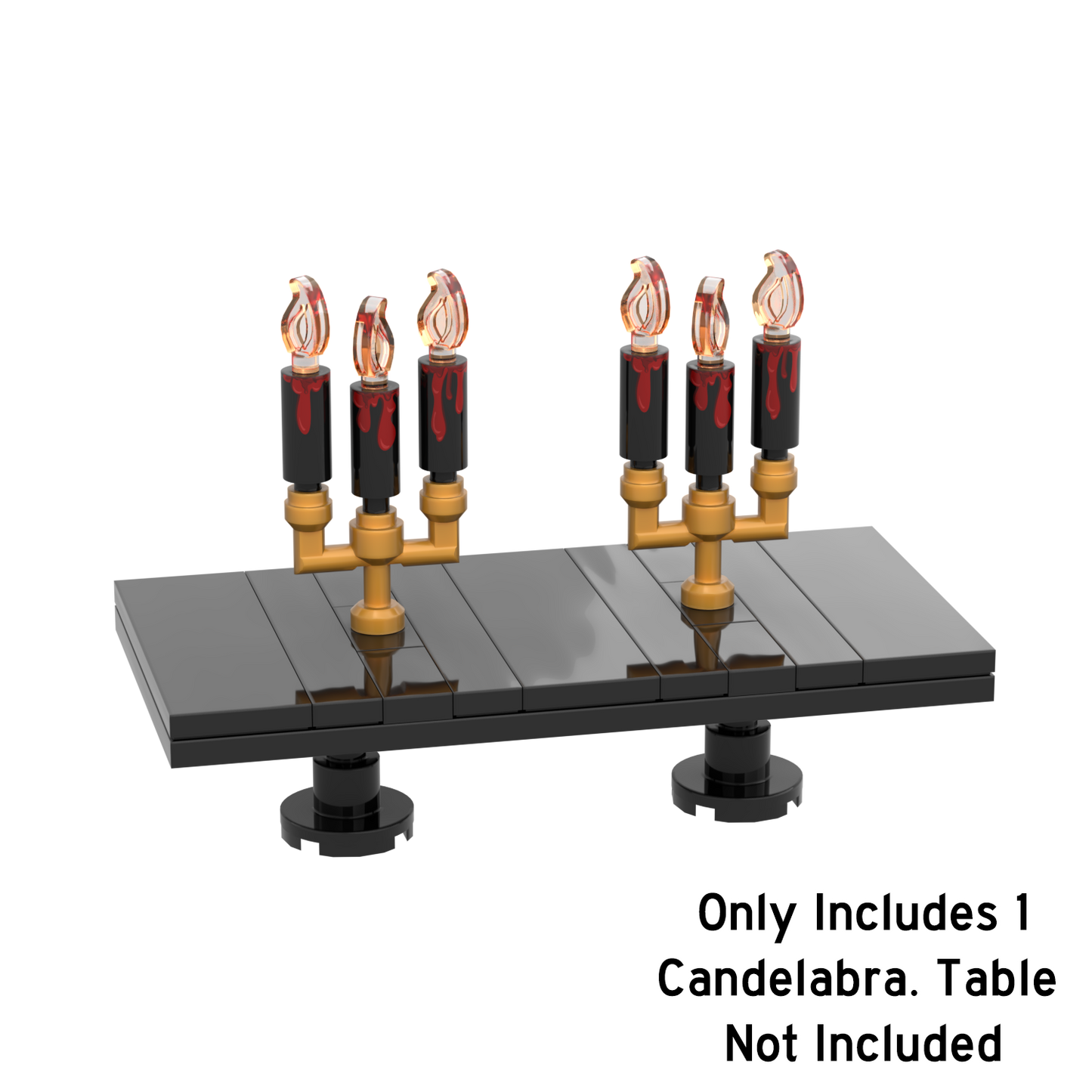 Halloween Candelabra (Black) - Custom Printed Minifig Accessory - Made Using LEGO® Parts