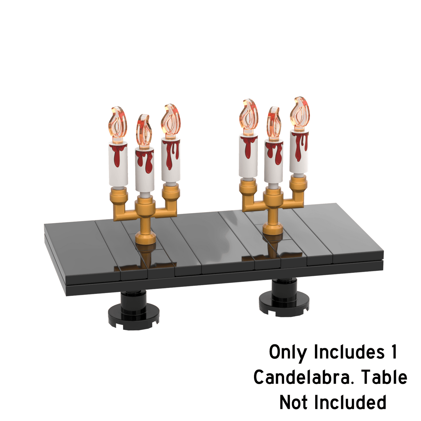 Halloween Candelabra (White) - Custom Printed Minifig Accessory - Made Using LEGO® Parts