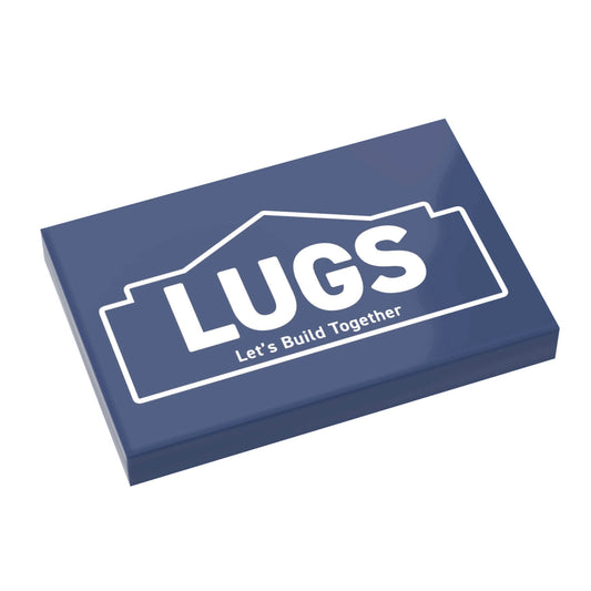 Lugs Sign - Let's Build Together - Custom Printed Using LEGO® Parts (2x3 Tile)