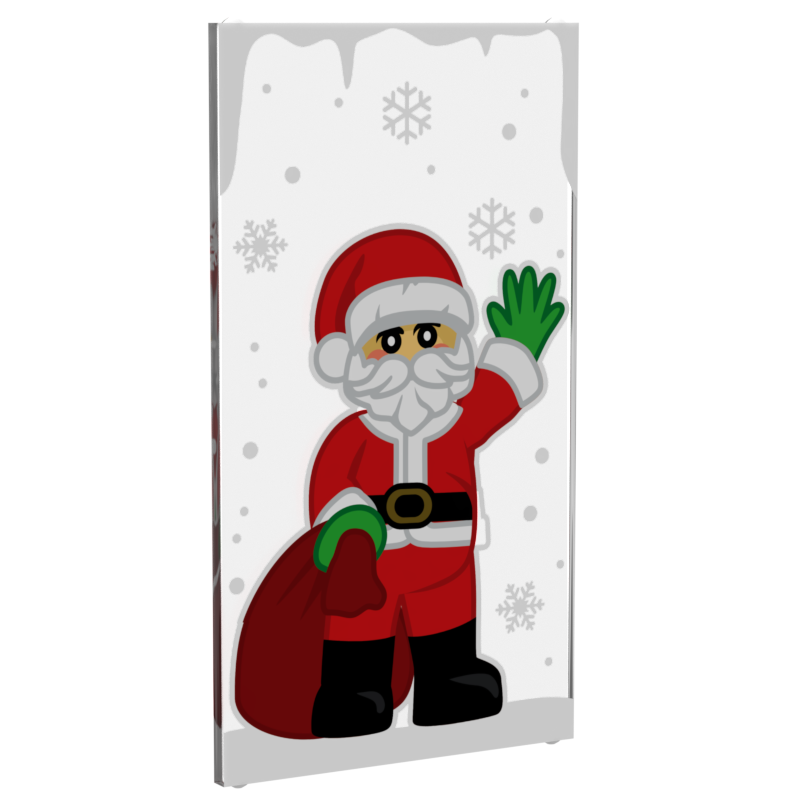 Santa Clause Christmas Winter Village 4x6 Glass Window