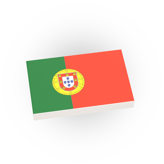Portugal Country Flag - Custom Printed 2x3 Tile - Made Using a LEGO® Part