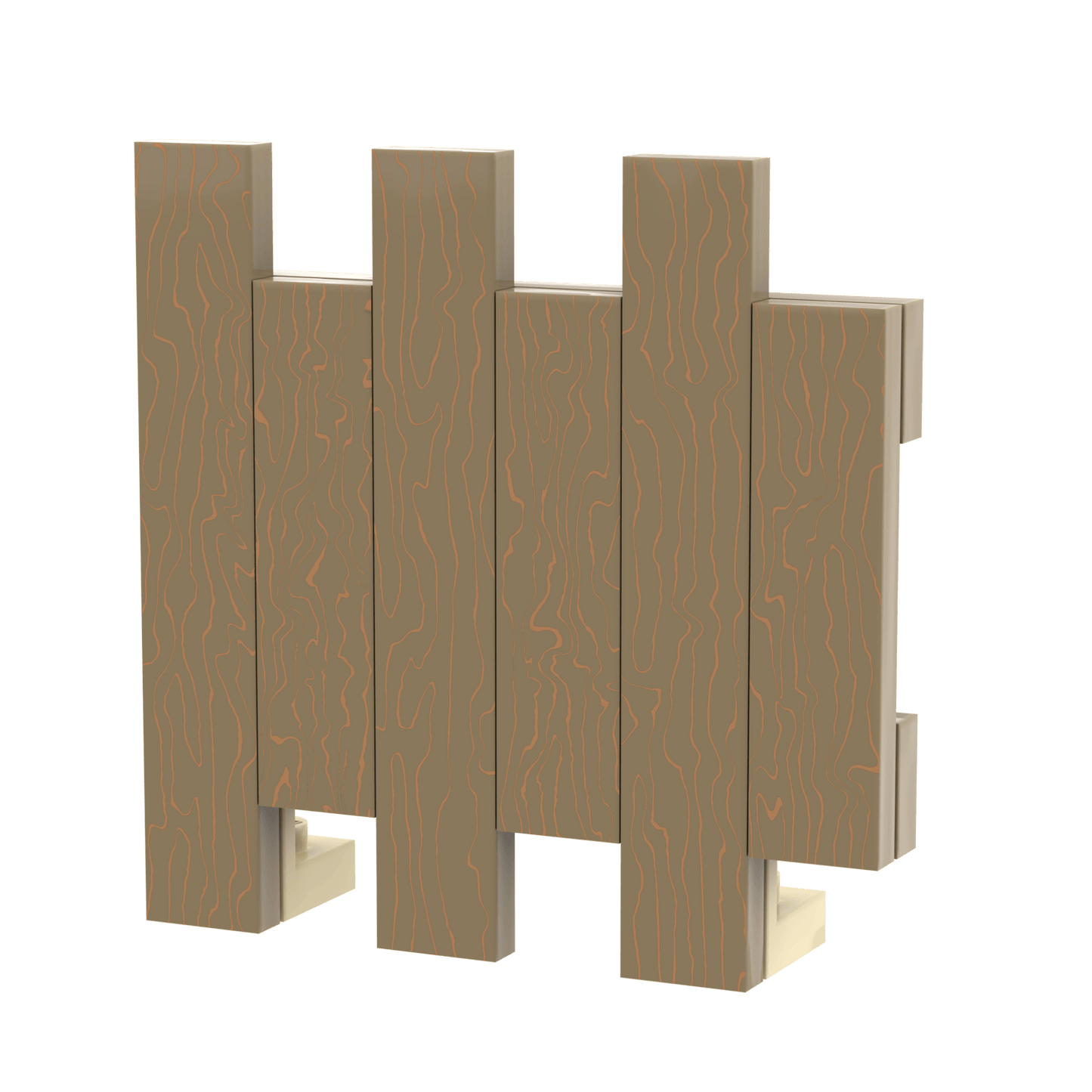 Wooden Fence (Dark Tan) - Custom Printed - Made with LEGO® Parts
