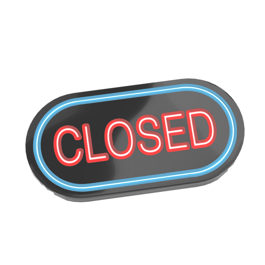 "Closed" Neon Store Sign - Custom Printed 2x4 Tile - Made Using LEGO ® Parts