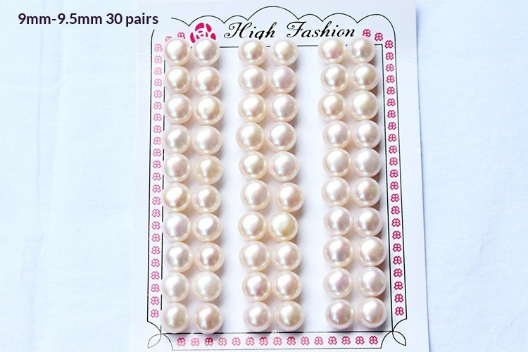 Half-hole Aurora-colored Natural Freshwater Flat-round White Pearls