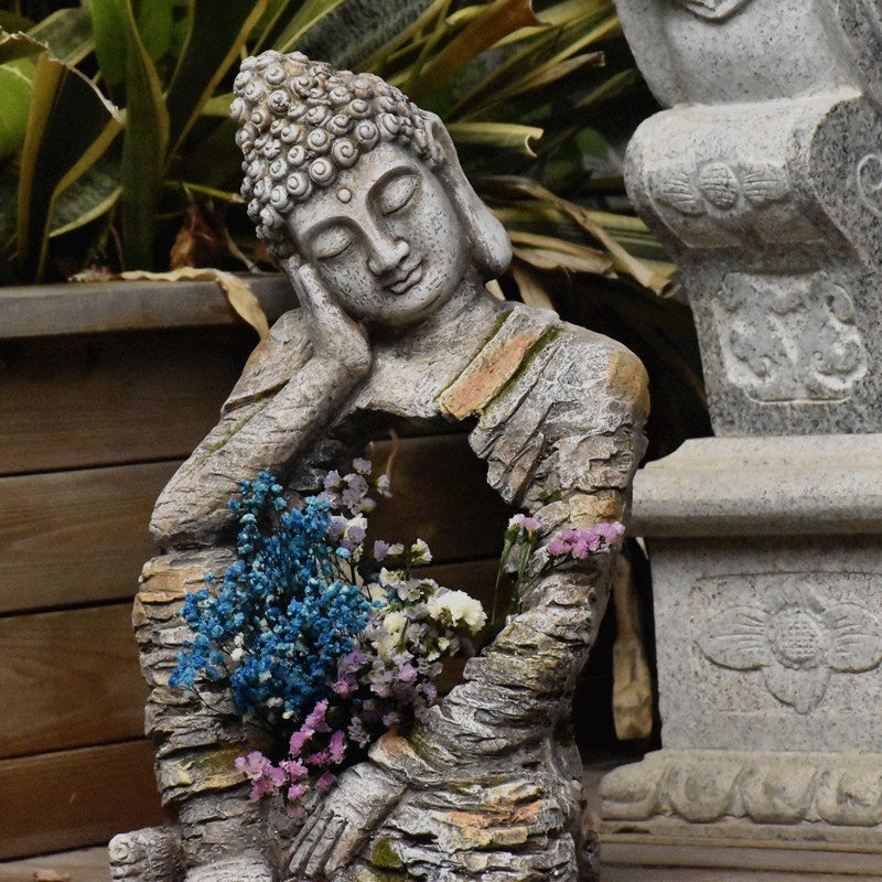 Resin Zen Buddha Garden Statue – Indoor & Outdoor Asian Home Decor