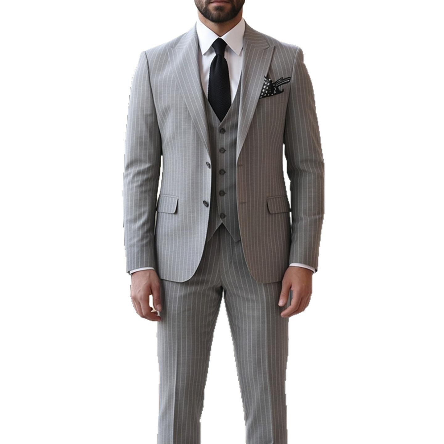 Mens Striped Business Suit Set