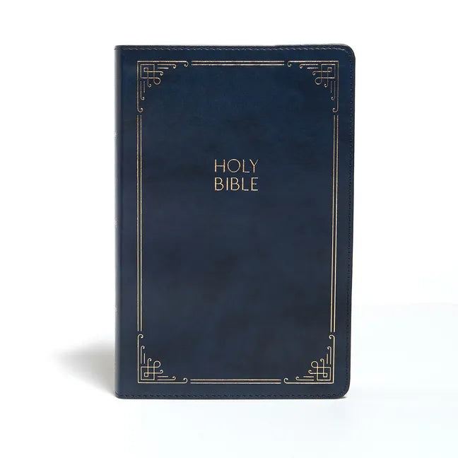 KJV Large Print Personal Size Reference Bible, Navy Leathertouch Indexed - Imitation Leather