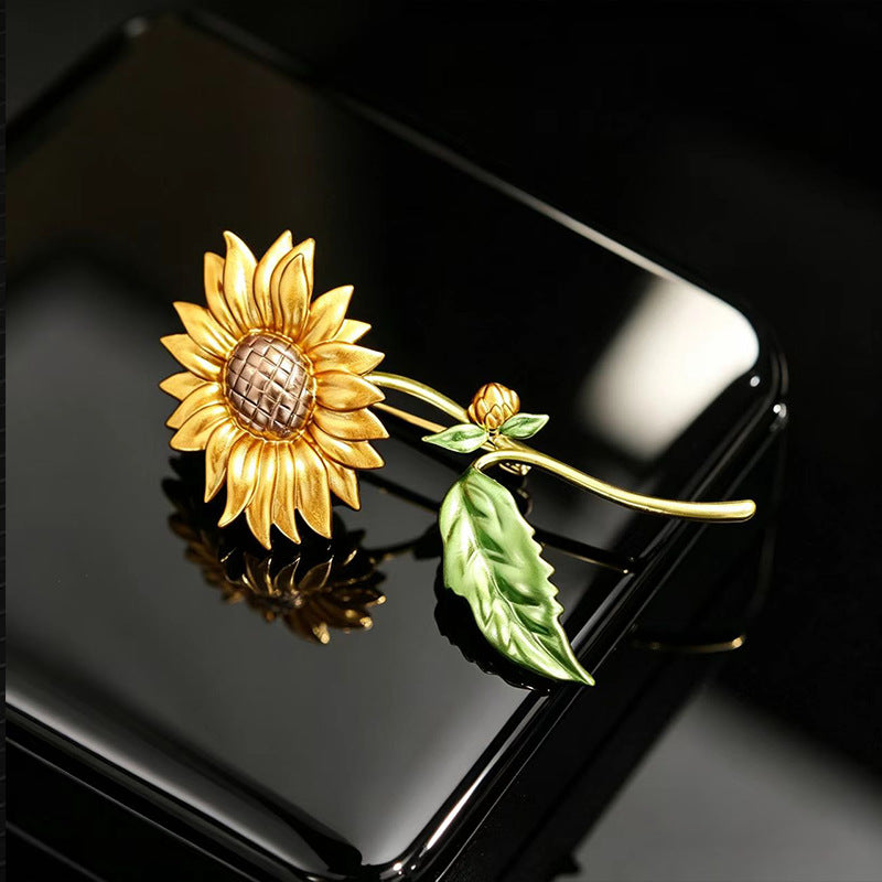 Sunflower Corsage Brooch Exquisite Niche-Design Pin Accessory