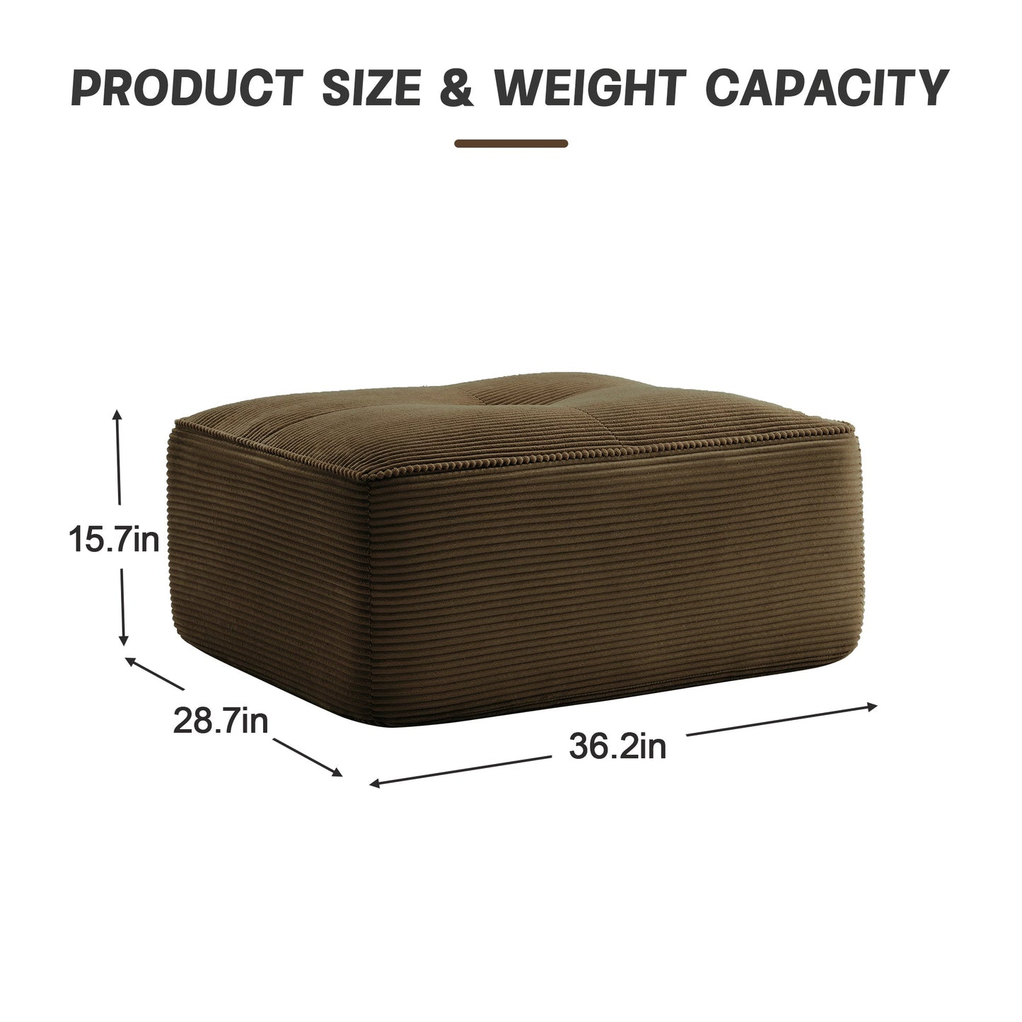 Ottoman Corduroy - Brown