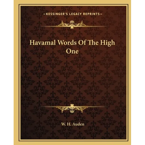 Havamal Words Of The High One - Paperback