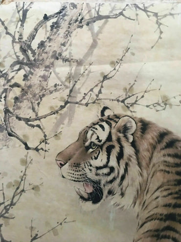 Chinese Tiger Mountain Kingdom Scroll – Traditional Wall Hanging